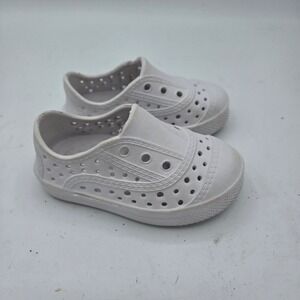 Little Me Kids White Slip On Sneakers, Toddler Shoes, Size 3